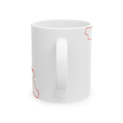 Flag map of Georgia (Georgia) White Coffee Mug-Go Mug Yourself