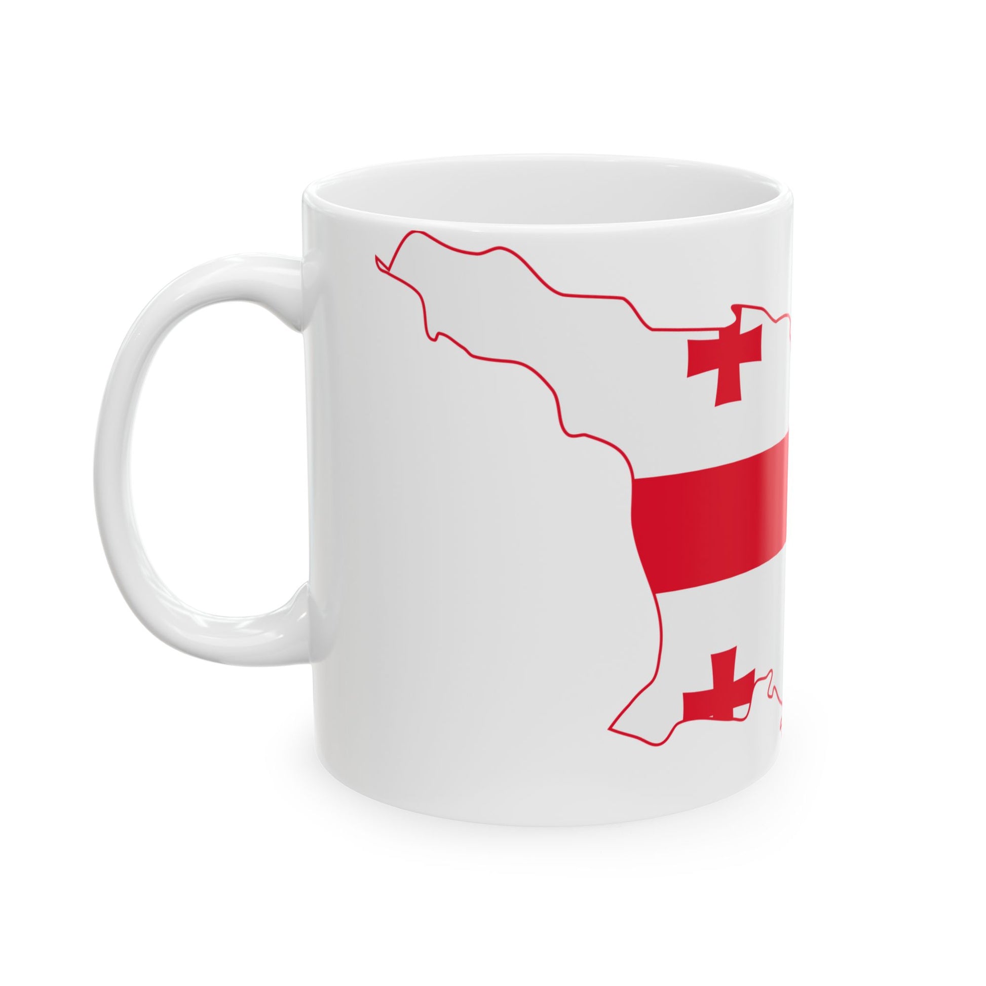 Flag-map of Georgia (Georgia) White Coffee Mug-Go Mug Yourself
