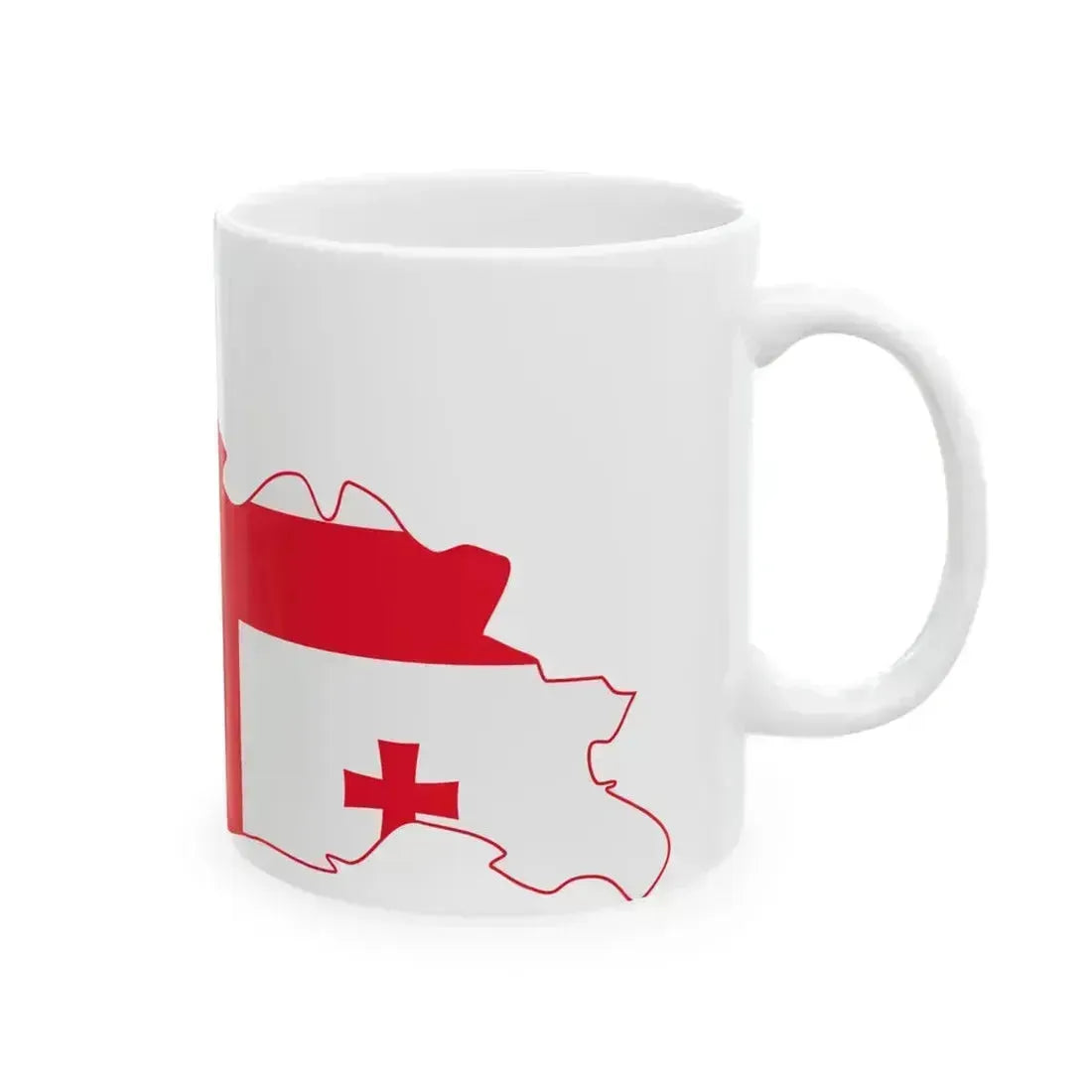 Flag-map of Georgia (Georgia) White Coffee Mug - Go Mug Yourself