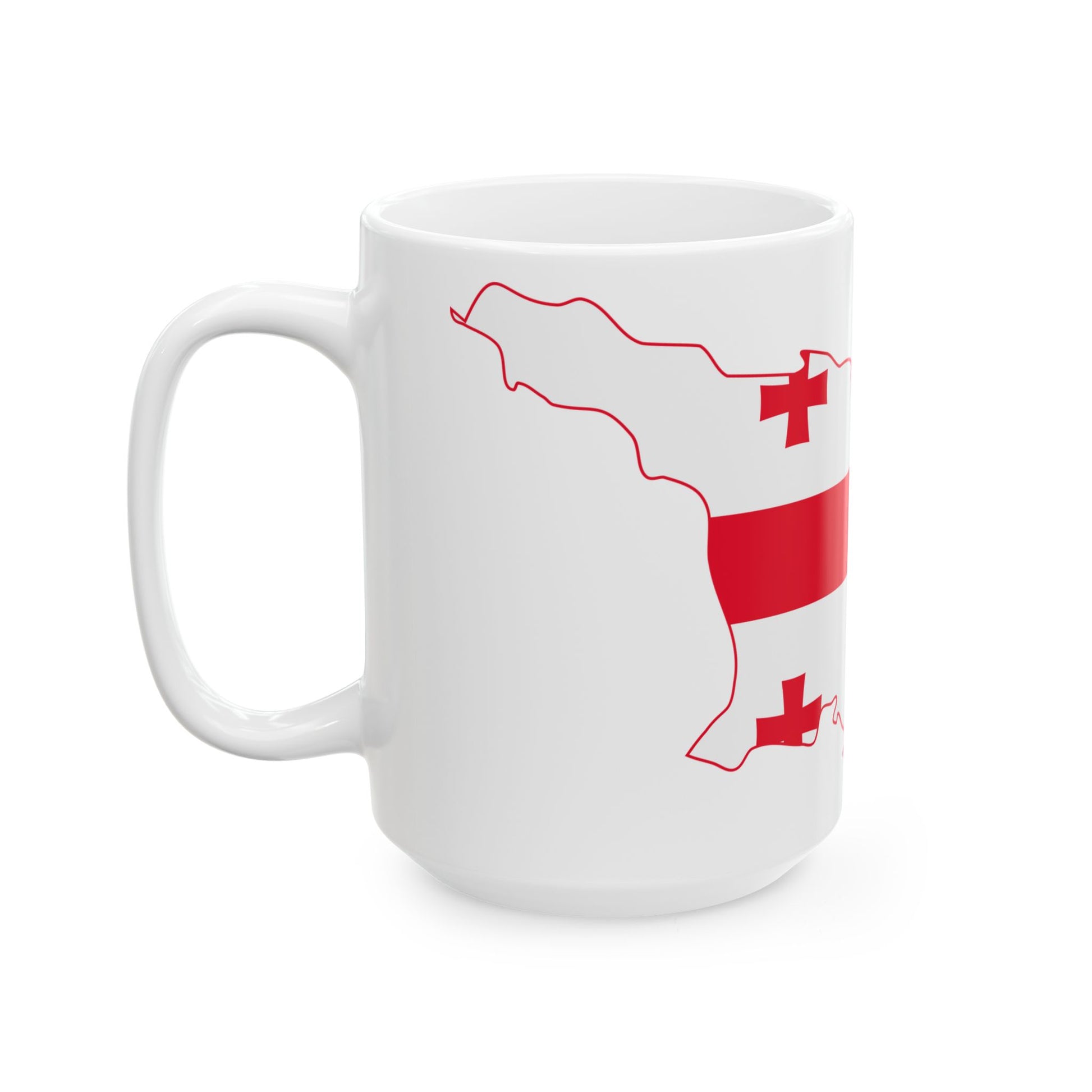Flag-map of Georgia (Georgia) White Coffee Mug-Go Mug Yourself