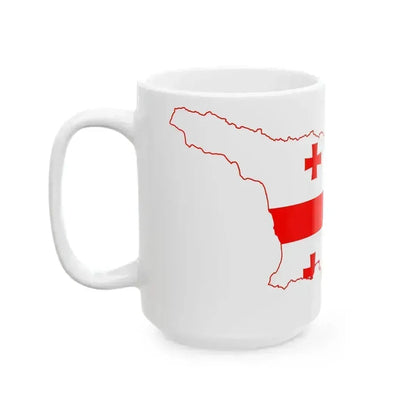 Flag map of Georgia (Georgia) White Coffee Mug - Go Mug Yourself
