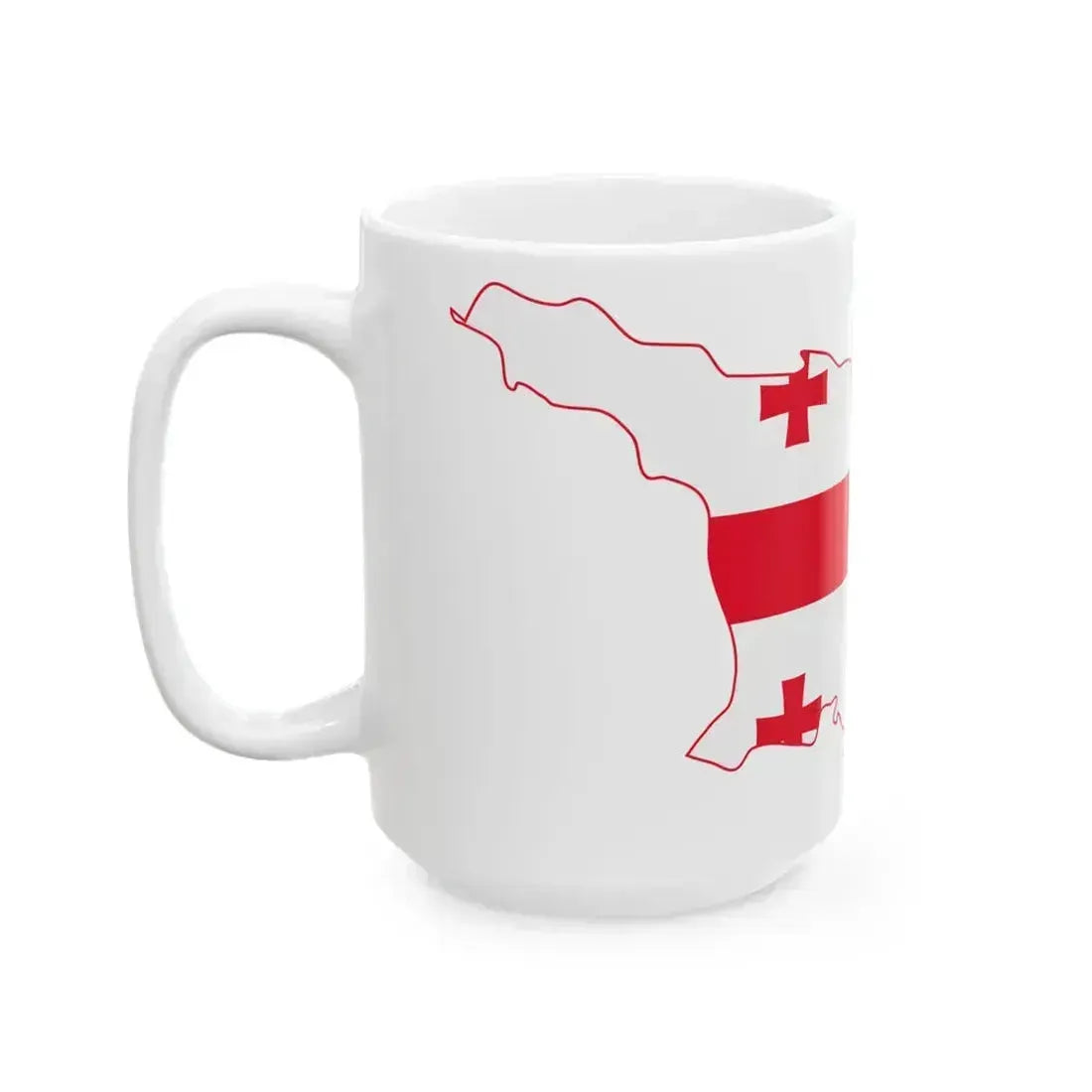 Flag-map of Georgia (Georgia) White Coffee Mug - Go Mug Yourself