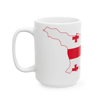 Flag-map of Georgia (Georgia) White Coffee Mug - Go Mug Yourself