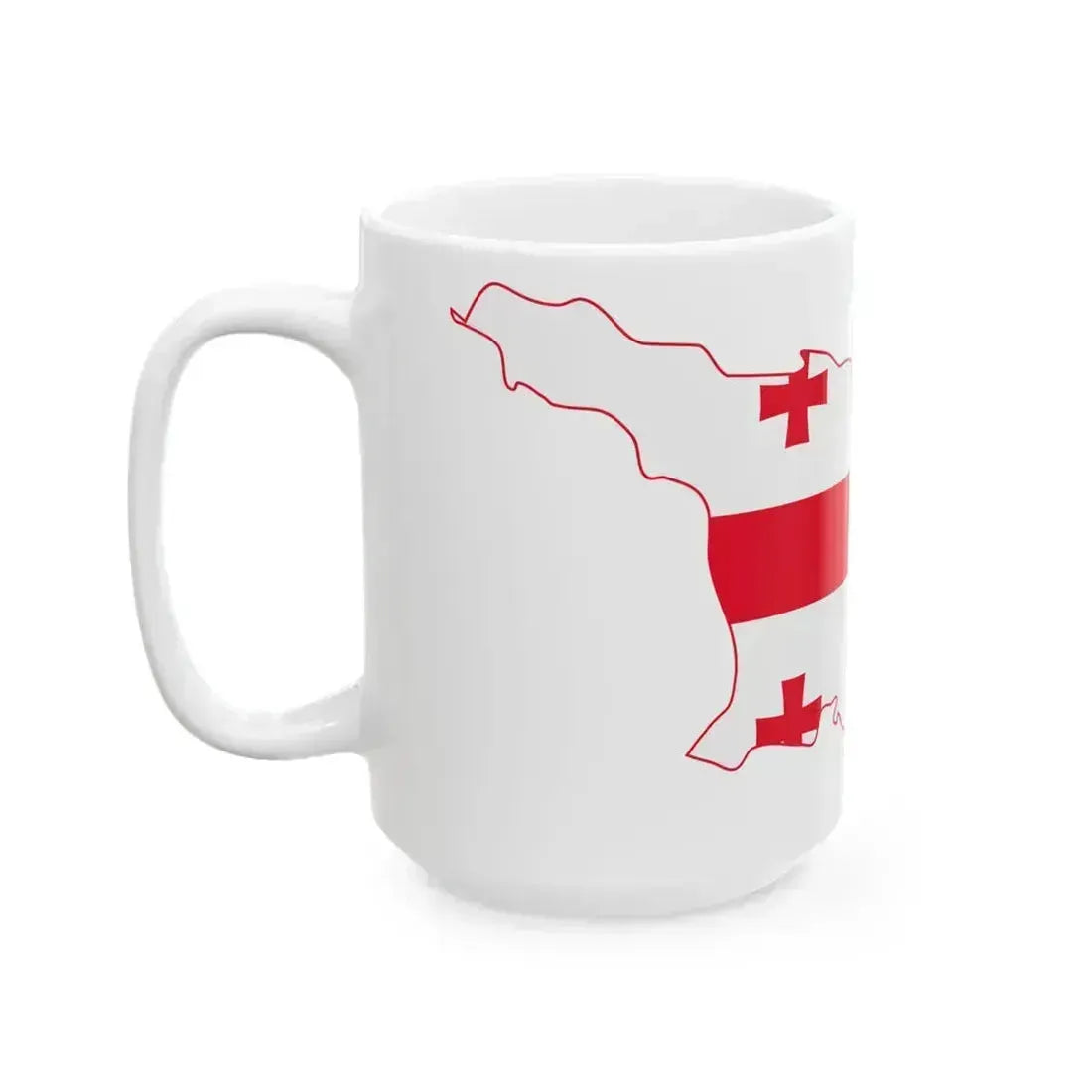 Flag-map of Georgia (Georgia) White Coffee Mug - Go Mug Yourself