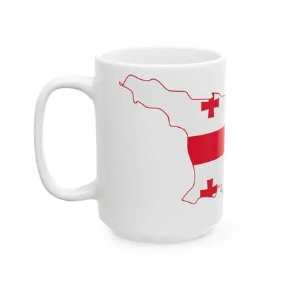 Flag-map of Georgia (Georgia) White Coffee Mug - Go Mug Yourself