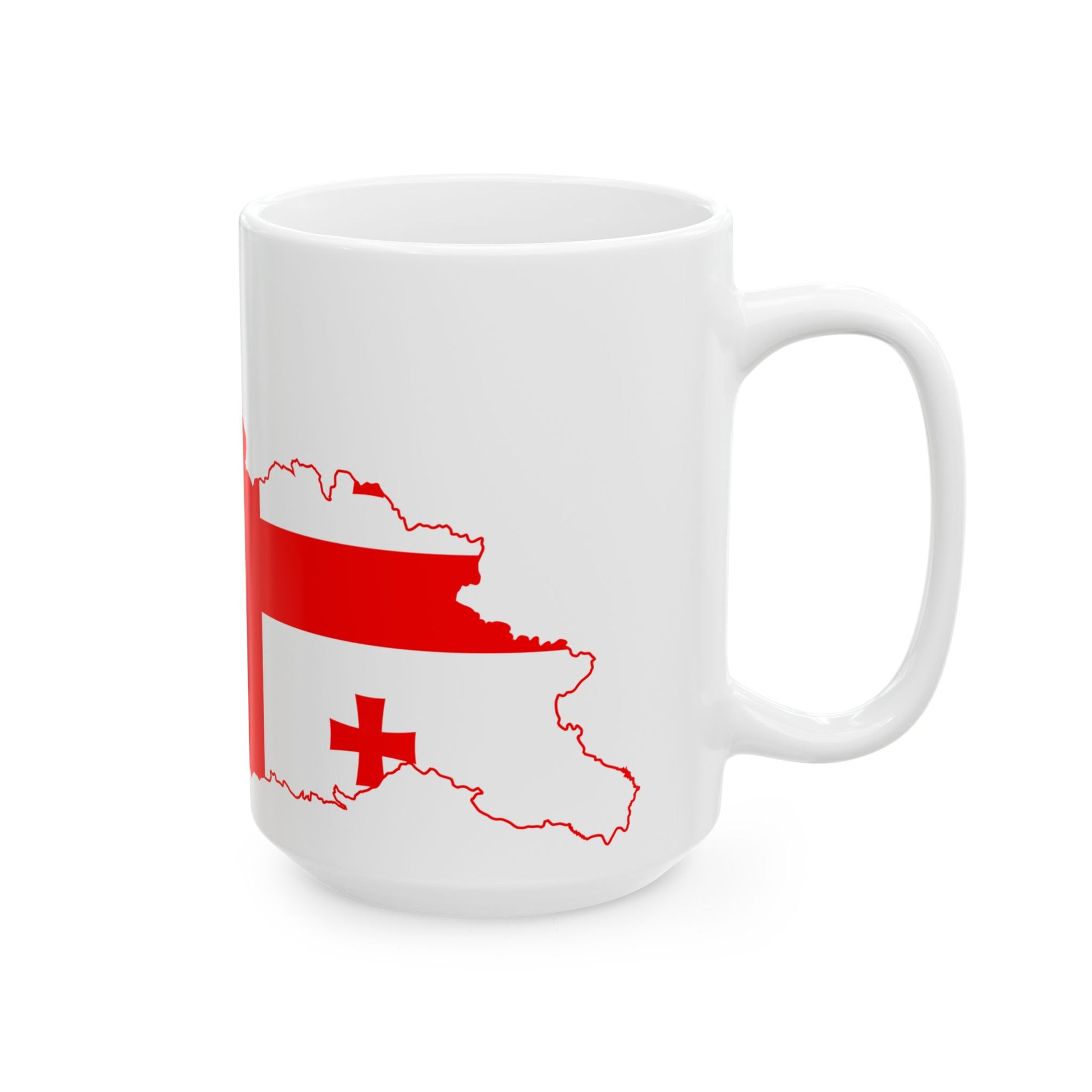 Flag map of Georgia (Georgia) White Coffee Mug-Go Mug Yourself
