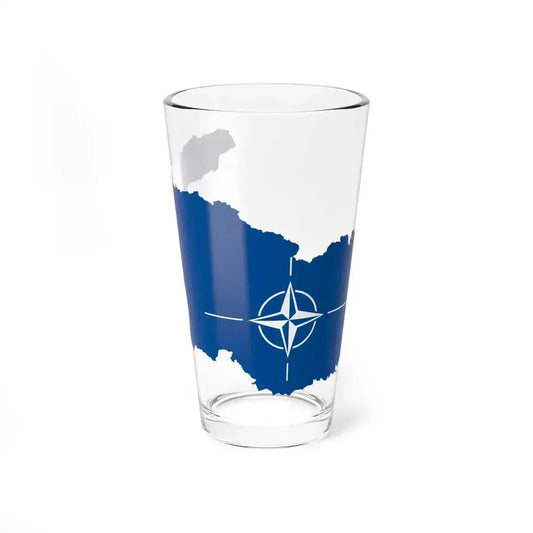 Flag map of Georgia NATO (Georgia) Pint Glass 16oz 16oz - Go Mug Yourself