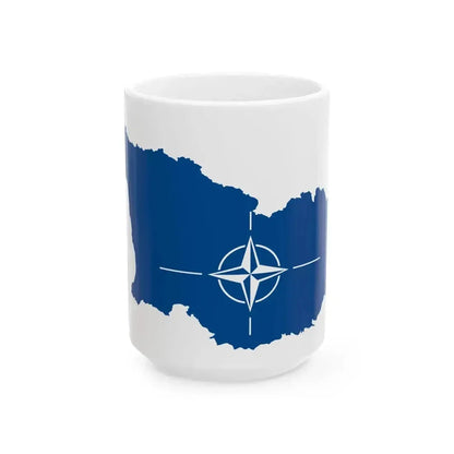 Flag map of Georgia NATO (Georgia) White Coffee Mug 15oz - Go Mug Yourself