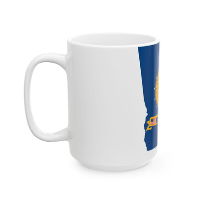 Flag-map of Georgia U.S. state 2001-2003 (United States) White Coffee Mug-Go Mug Yourself