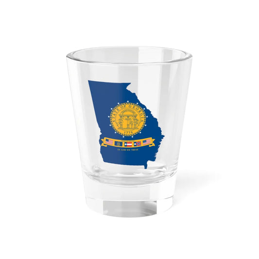 Flag-map of Georgia U.S. state 2001-2003 (United States) Shot Glass 1.5oz 1.5oz - Go Mug Yourself
