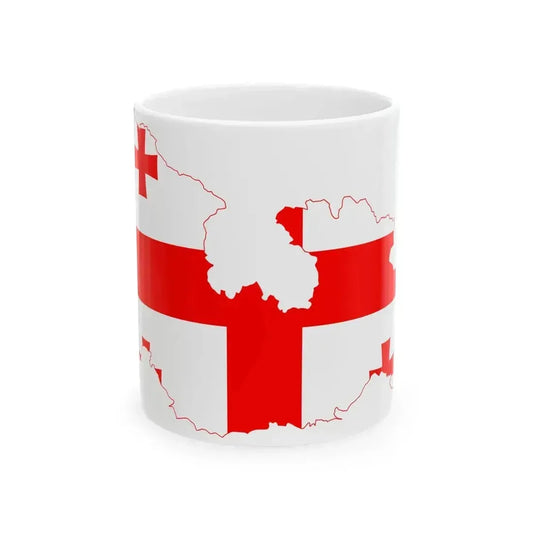 Flag map of Georgia without Russian-occupied territories (Georgia) White Coffee Mug 11oz - Go Mug Yourself