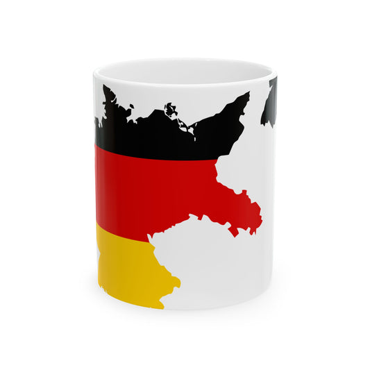 Flag map of Germany 1919 (Germany) White Coffee Mug-11oz-Go Mug Yourself