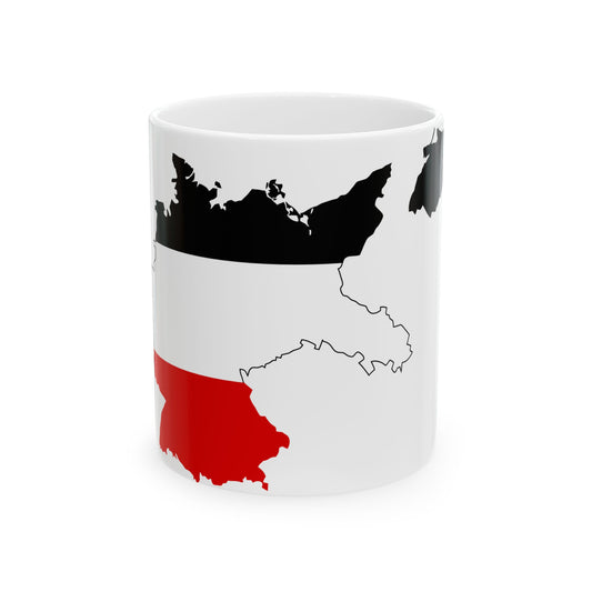 Flag map of Germany 1933 (Germany) White Coffee Mug-11oz-Go Mug Yourself
