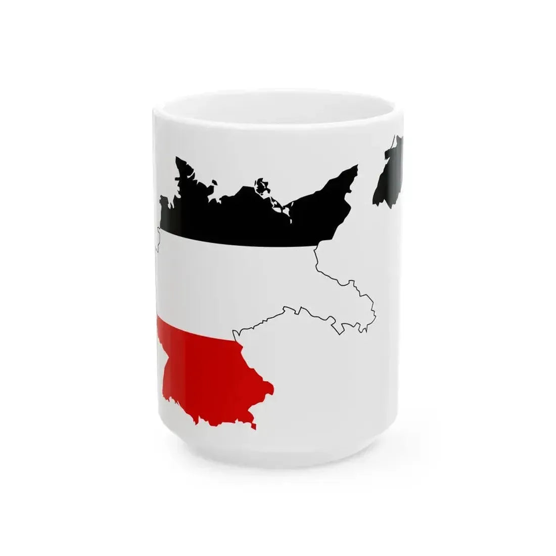 Flag map of Germany 1933 (Germany) White Coffee Mug 15oz - Go Mug Yourself
