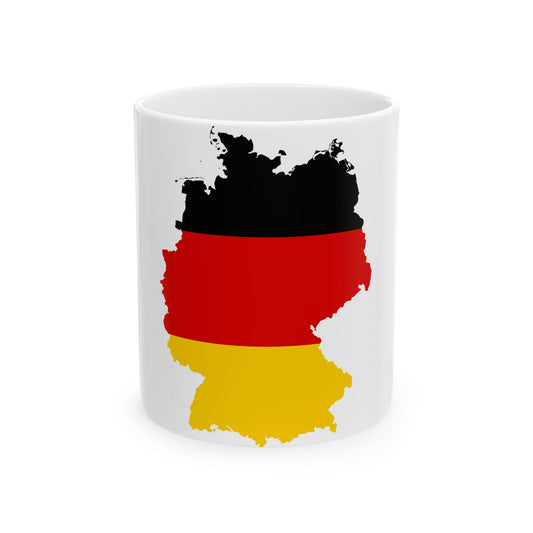 Flag map of Germany (Germany) White Coffee Mug-11oz-Go Mug Yourself