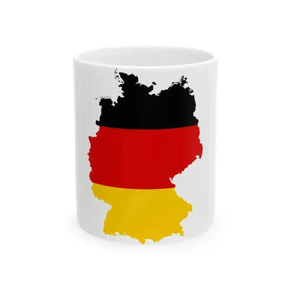 Flag map of Germany (Germany) White Coffee Mug 11oz - Go Mug Yourself