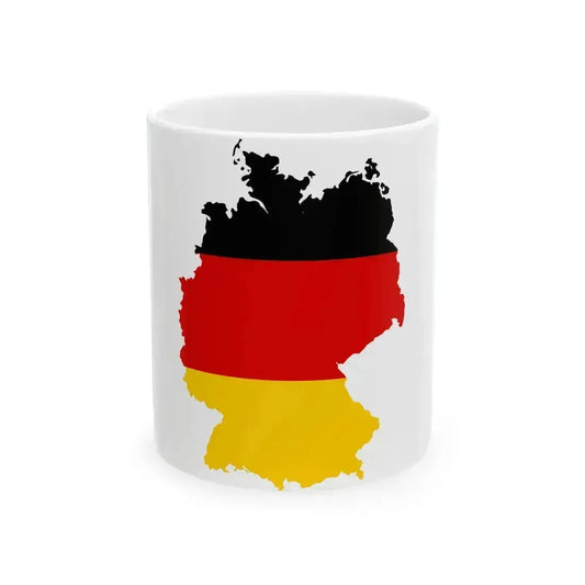 Flag-map of Germany (Germany) White Coffee Mug 11oz - Go Mug Yourself
