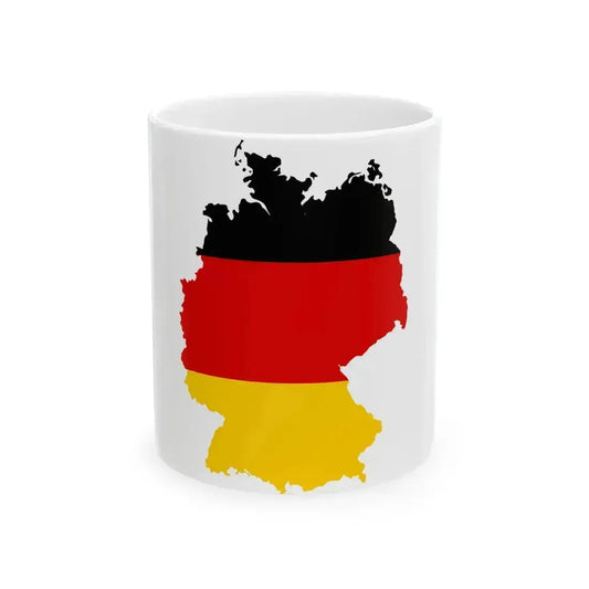 Flag-map of Germany (Germany) White Coffee Mug 11oz - Go Mug Yourself