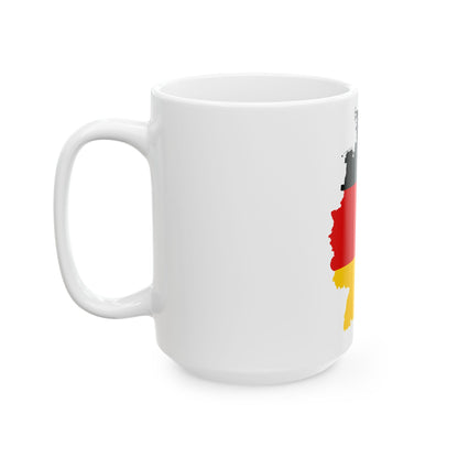 Flag map of Germany (Germany) White Coffee Mug-Go Mug Yourself