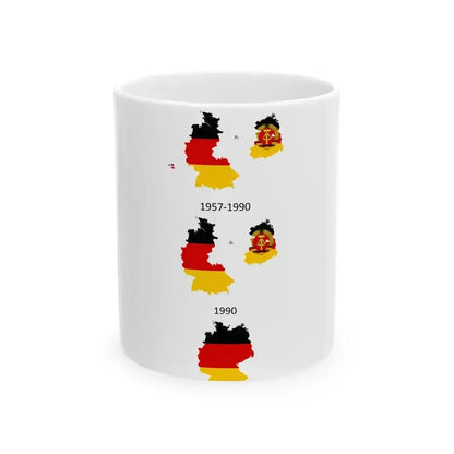 Flag map of Germany separation (Germany) White Coffee Mug 11oz - Go Mug Yourself
