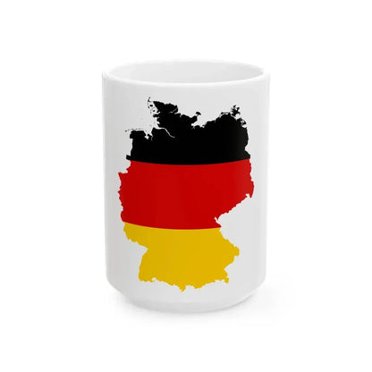 Flag-map of Germany2 (Germany) White Coffee Mug 15oz - Go Mug Yourself