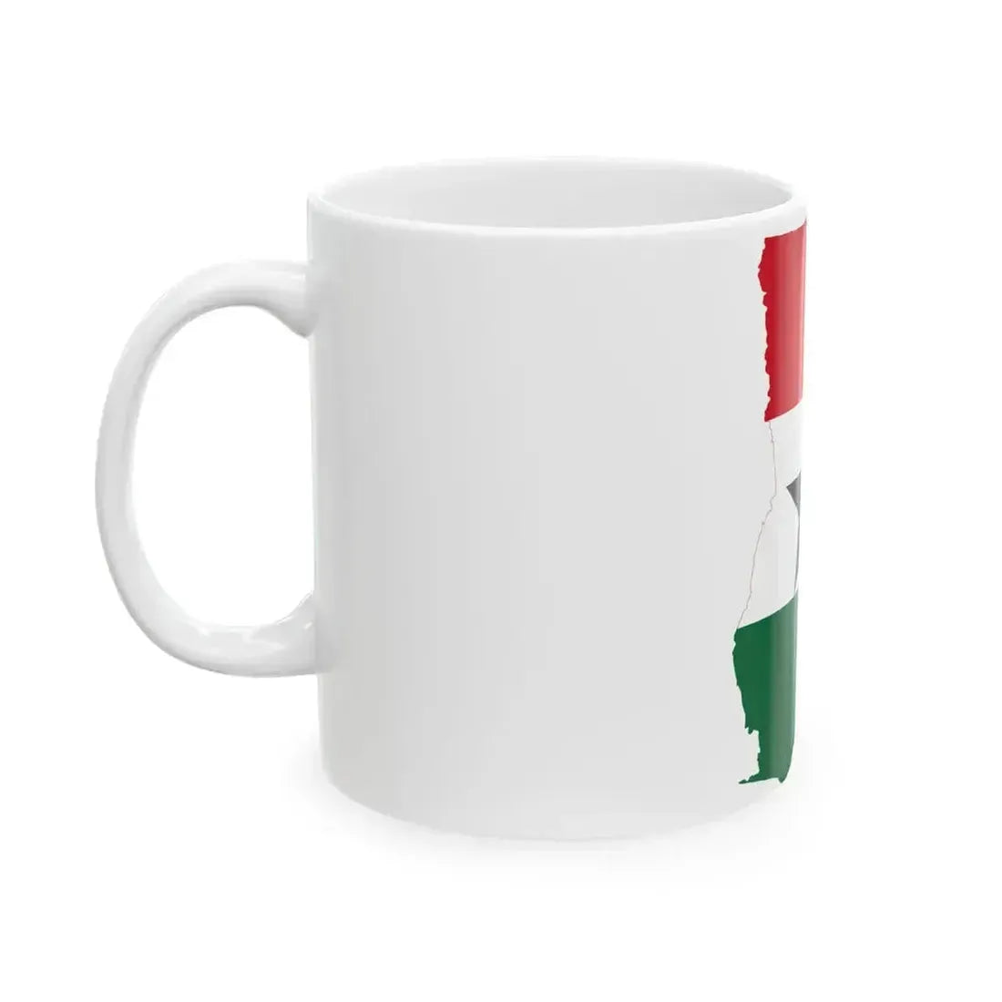 Flag map of Ghana 1964-1966 (Ghana) White Coffee Mug - Go Mug Yourself