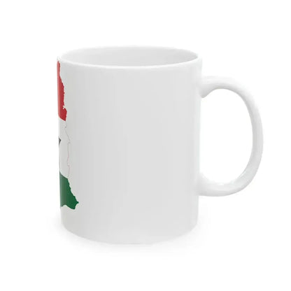 Flag map of Ghana 1964-1966 (Ghana) White Coffee Mug - Go Mug Yourself