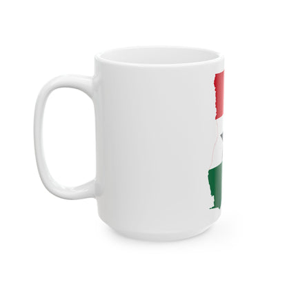 Flag map of Ghana 1964-1966 (Ghana) White Coffee Mug-Go Mug Yourself