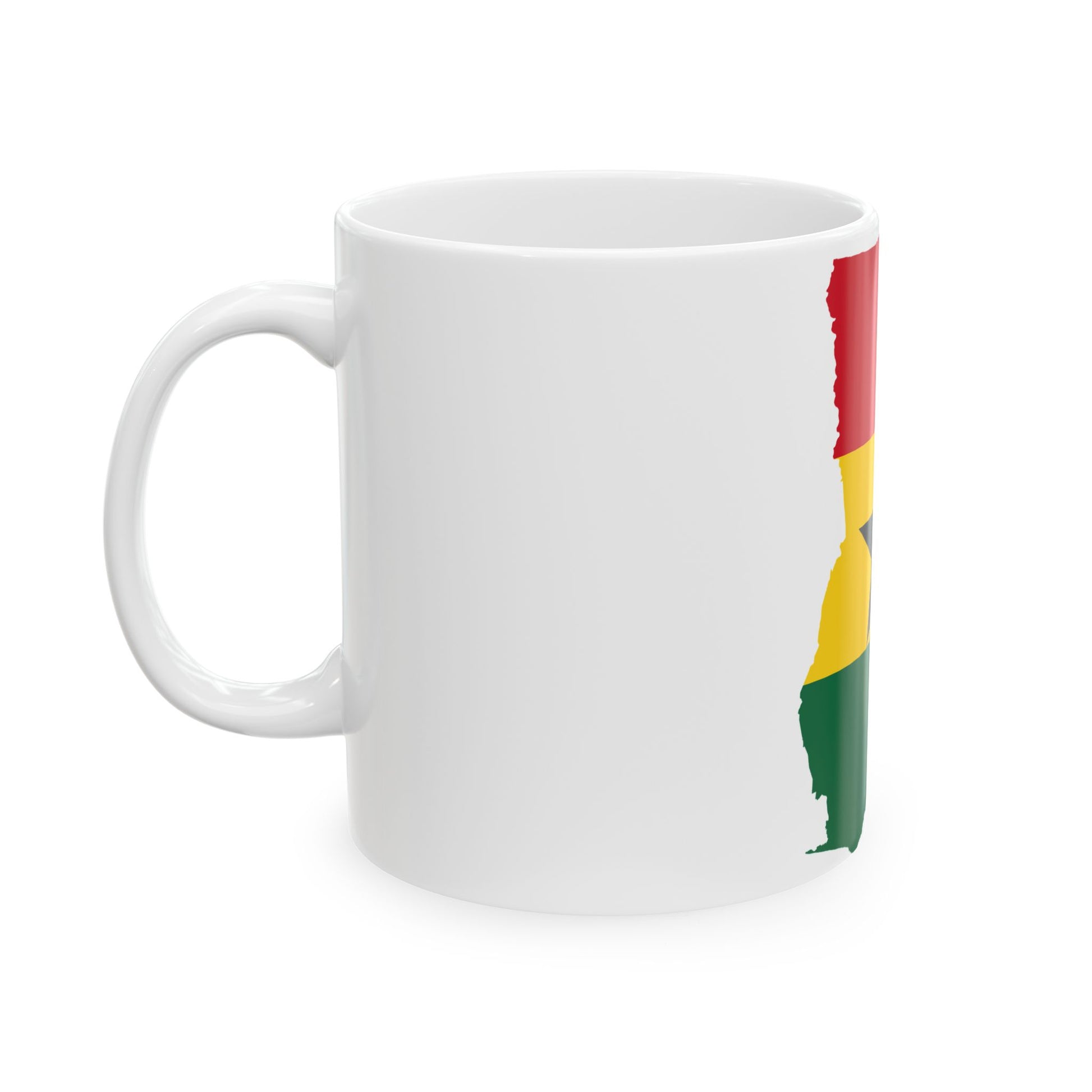 Flag map of Ghana (Ghana) White Coffee Mug-Go Mug Yourself