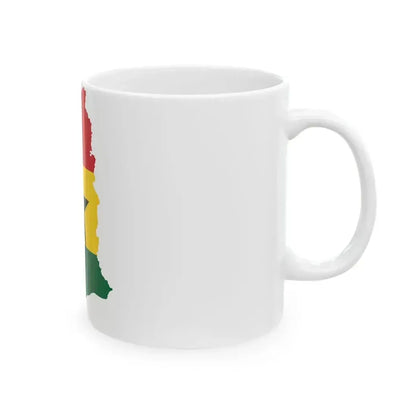 Flag map of Ghana (Ghana) White Coffee Mug - Go Mug Yourself