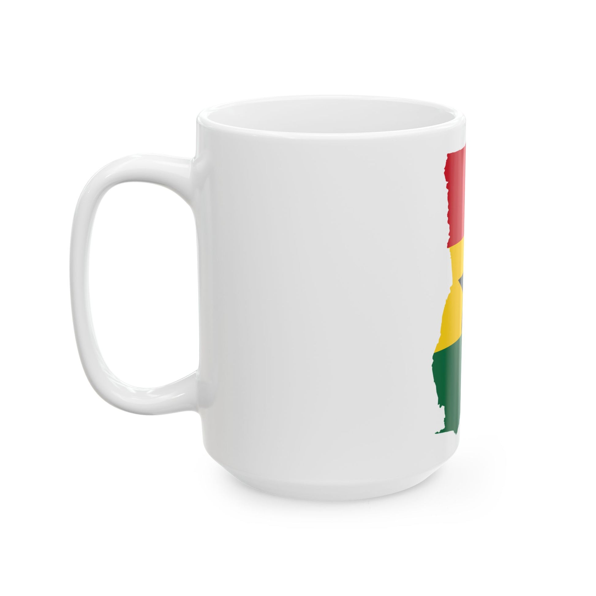 Flag map of Ghana (Ghana) White Coffee Mug-Go Mug Yourself
