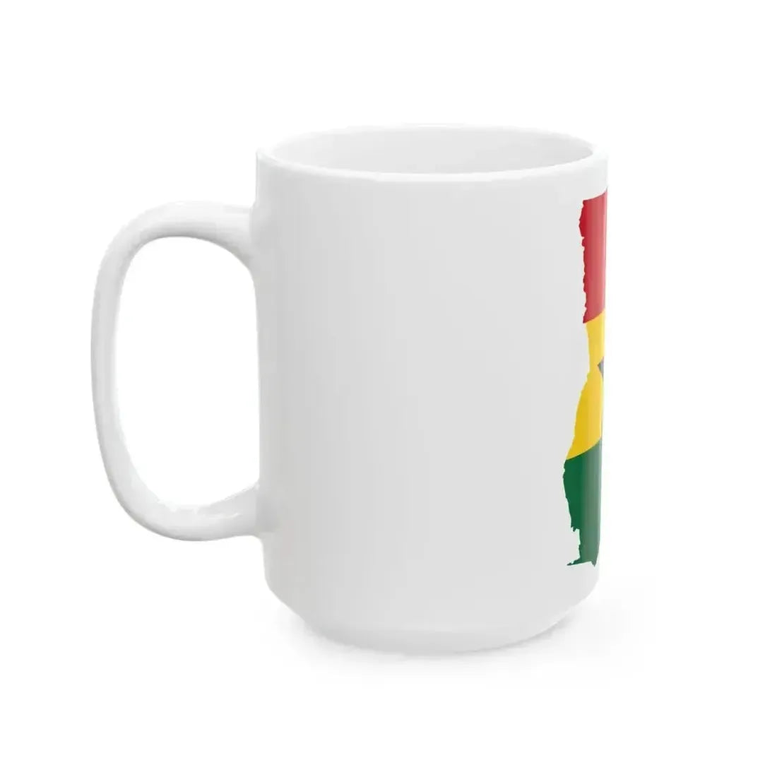 Flag map of Ghana (Ghana) White Coffee Mug - Go Mug Yourself