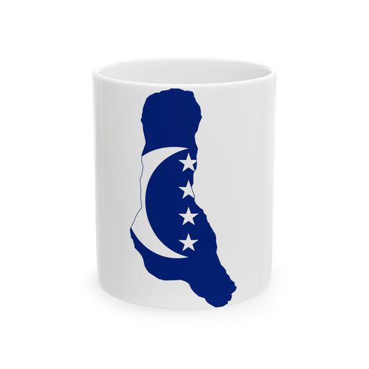 Flag map of Grande Comore (Comoros) White Coffee Mug-11oz-Go Mug Yourself