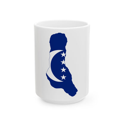Flag map of Grande Comore (Comoros) White Coffee Mug-15oz-Go Mug Yourself