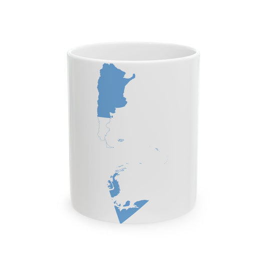 Flag-map of Greater Argentina (Argentina) White Coffee Mug-11oz-Go Mug Yourself