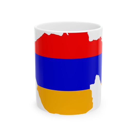 Flag-map of Greater Armenia (Armenia) White Coffee Mug-11oz-Go Mug Yourself