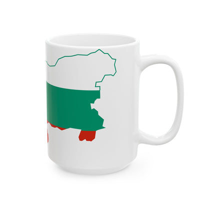Flag-map of Greater Bulgaria (Bulgaria) White Coffee Mug-Go Mug Yourself