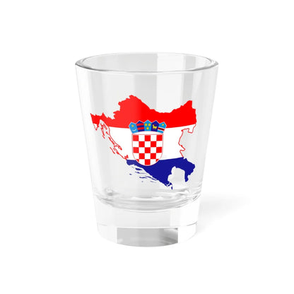 Flag-map of Greater Croatia (Croatia) Shot Glass 1.5oz 1.5oz - Go Mug Yourself