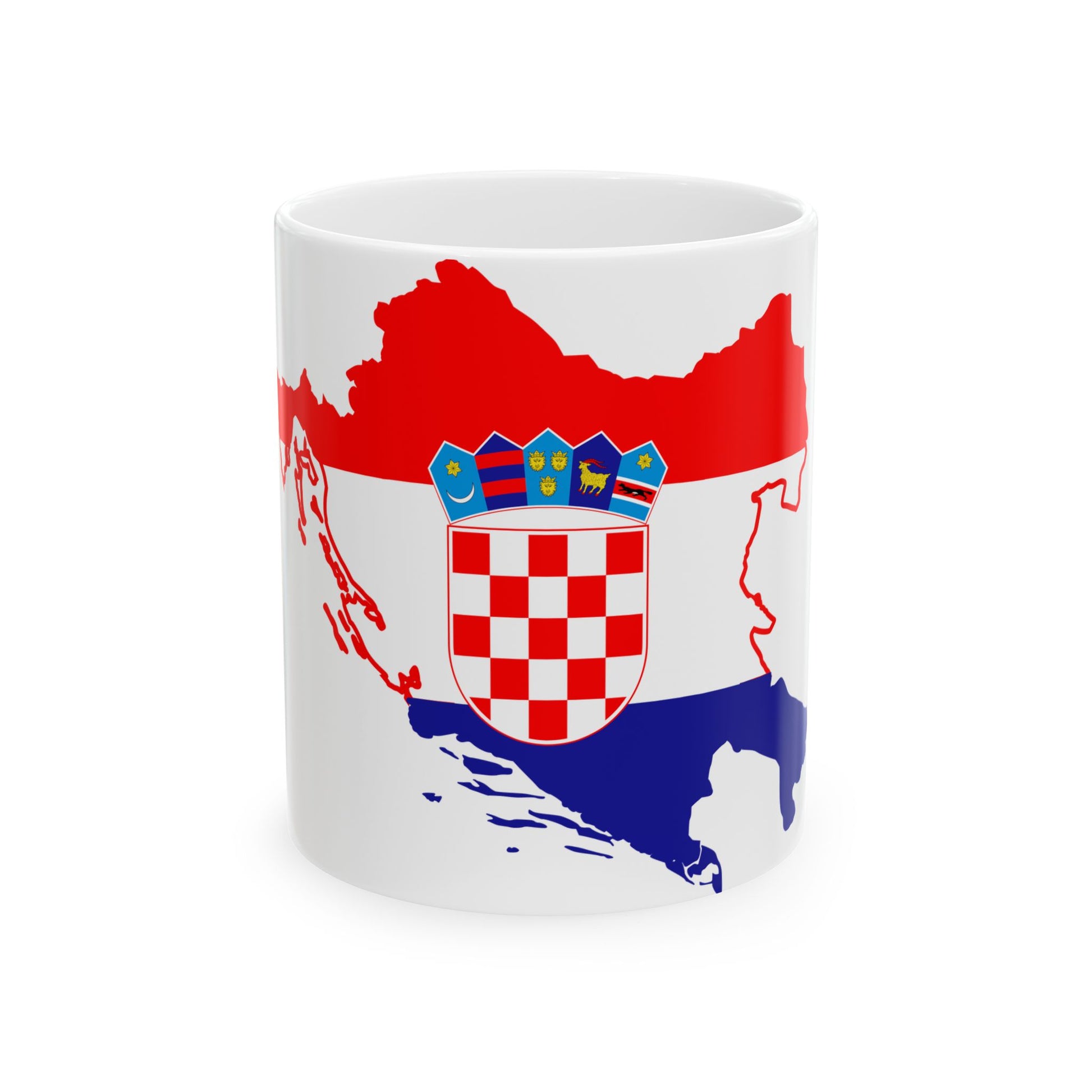 Flag-map of Greater Croatia (Croatia) White Coffee Mug-11oz-Go Mug Yourself