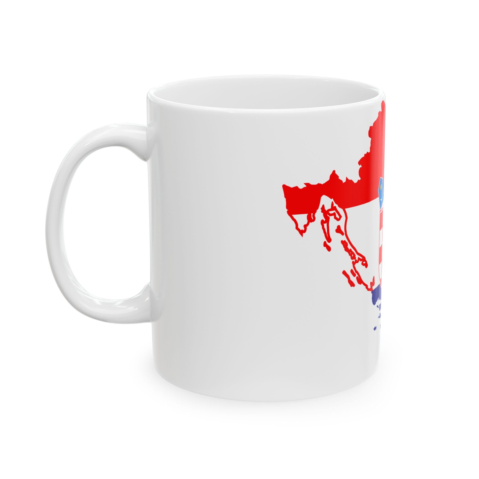 Flag-map of Greater Croatia (Croatia) White Coffee Mug-Go Mug Yourself