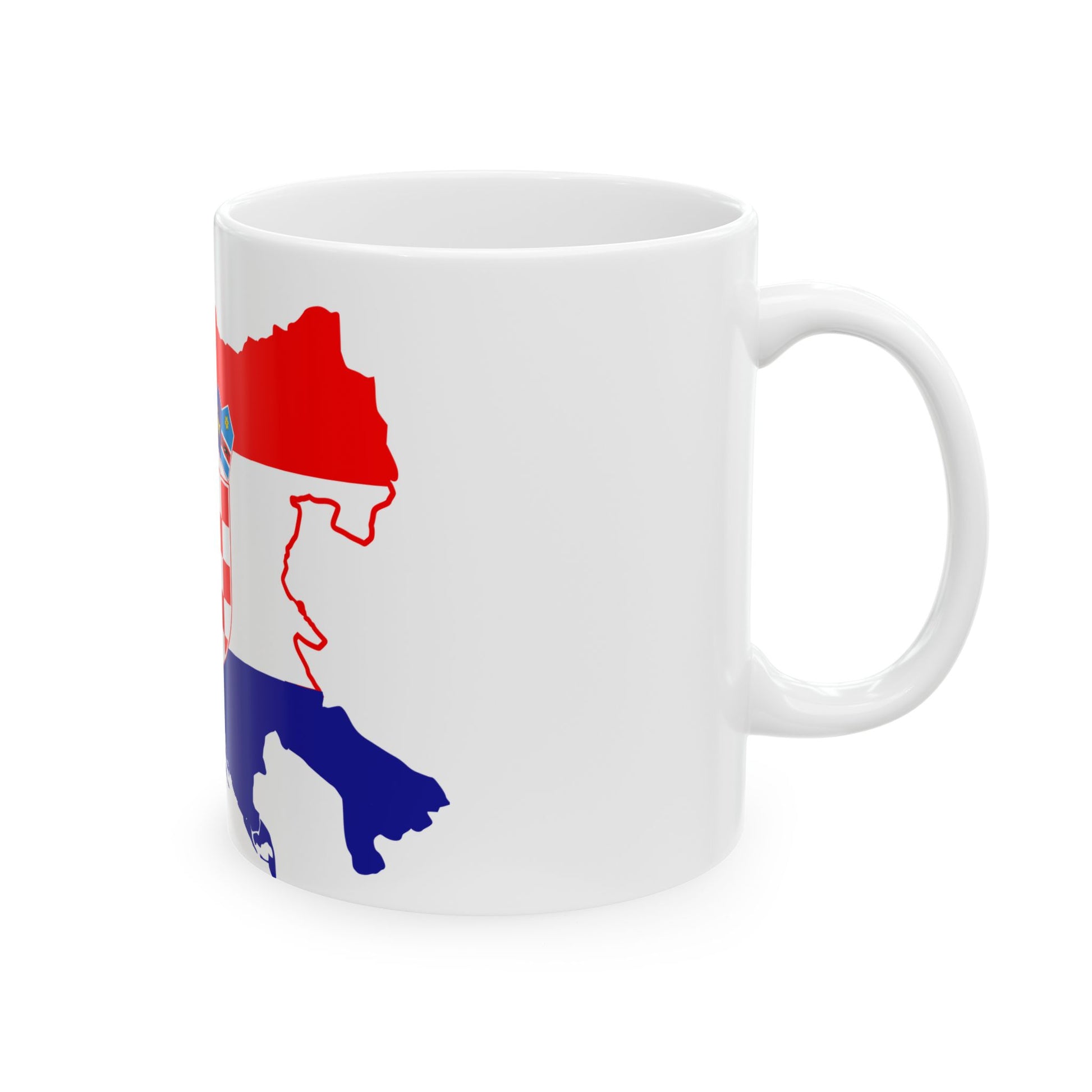 Flag-map of Greater Croatia (Croatia) White Coffee Mug-Go Mug Yourself