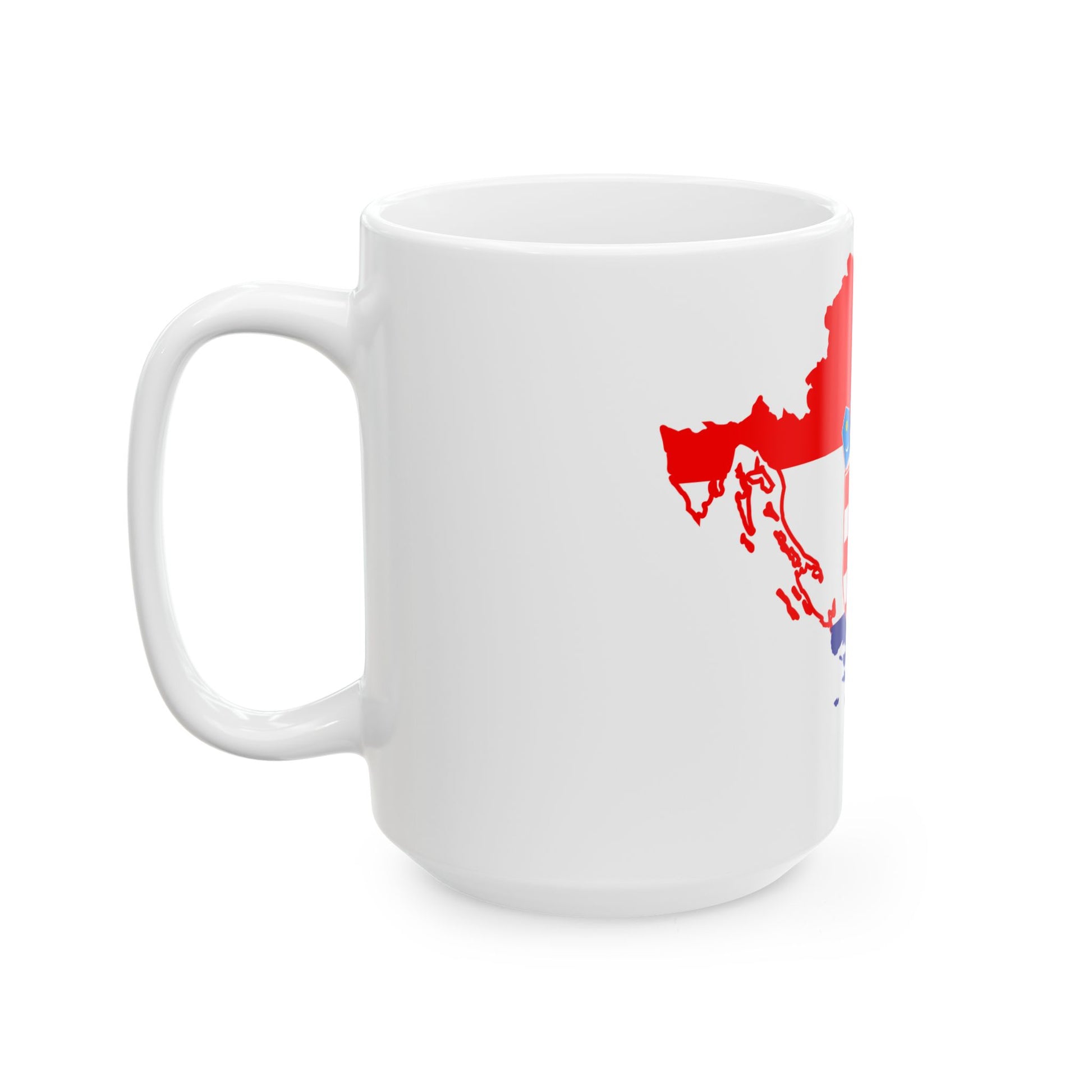 Flag-map of Greater Croatia (Croatia) White Coffee Mug-Go Mug Yourself