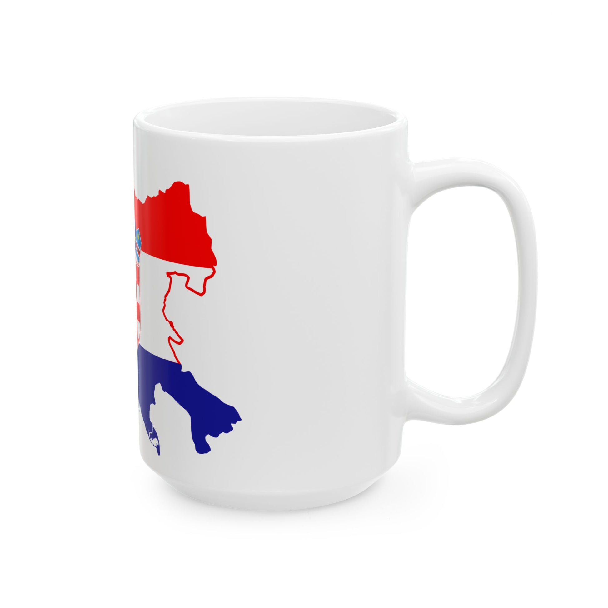 Flag-map of Greater Croatia (Croatia) White Coffee Mug-Go Mug Yourself