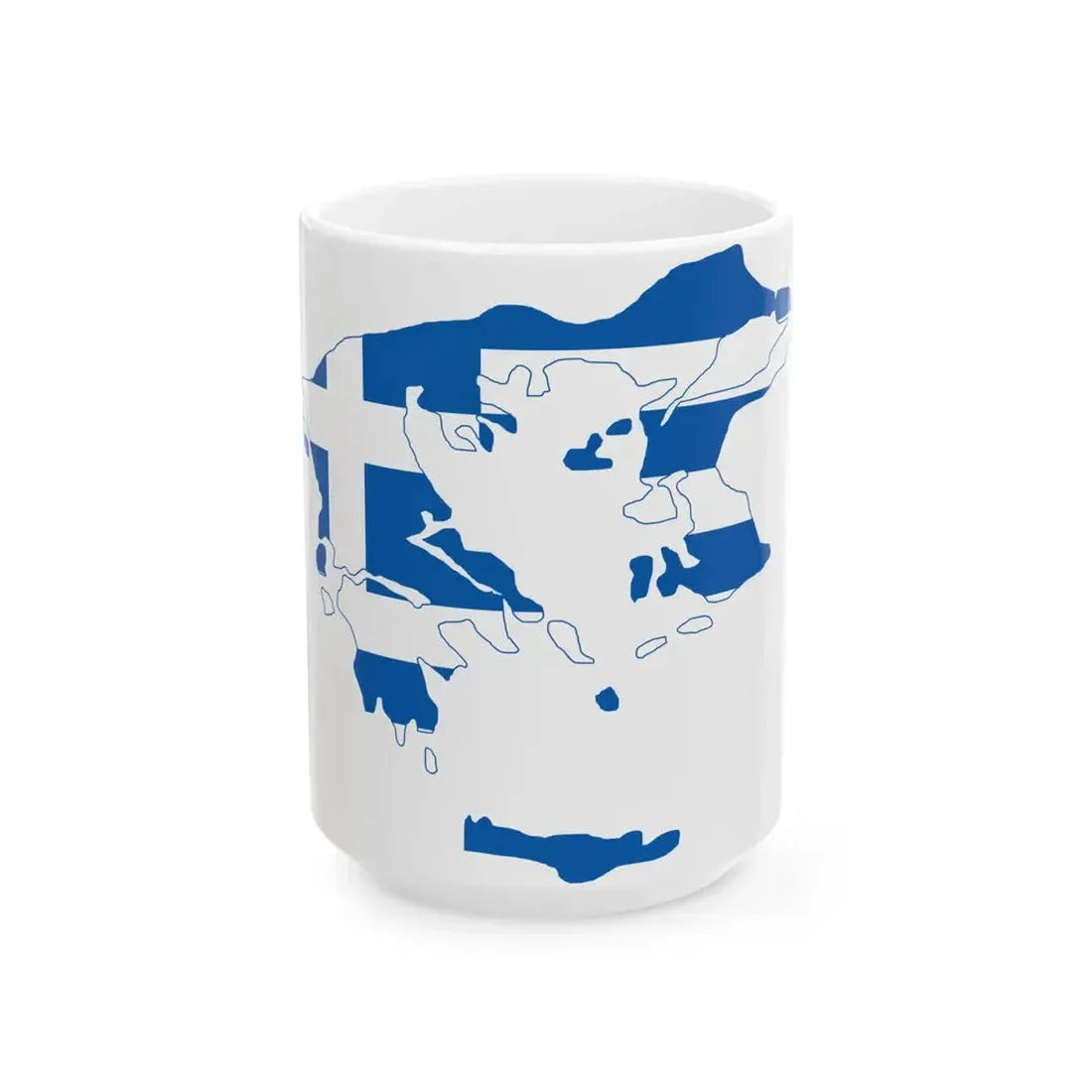 Flag-map of Greater Greece Megali Idea (Greece) White Coffee Mug 15oz - Go Mug Yourself