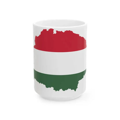 Flag-map of Greater Hungary (Hungary) White Coffee Mug 15oz - Go Mug Yourself