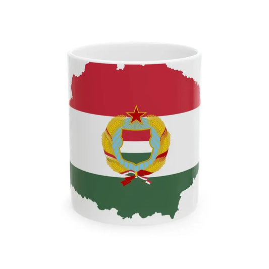 Flag-map of Greater Hungary Kadar coat of arms (Hungary) White Coffee Mug 11oz - Go Mug Yourself