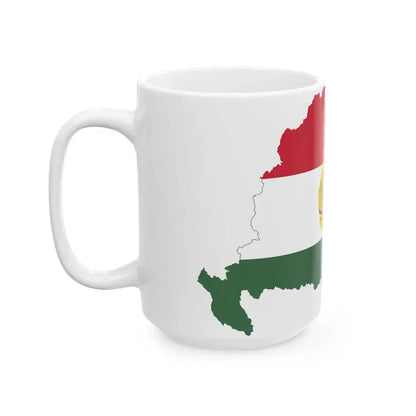 Flag-map of Greater Hungary Kadar coat of arms (Hungary) White Coffee Mug - Go Mug Yourself
