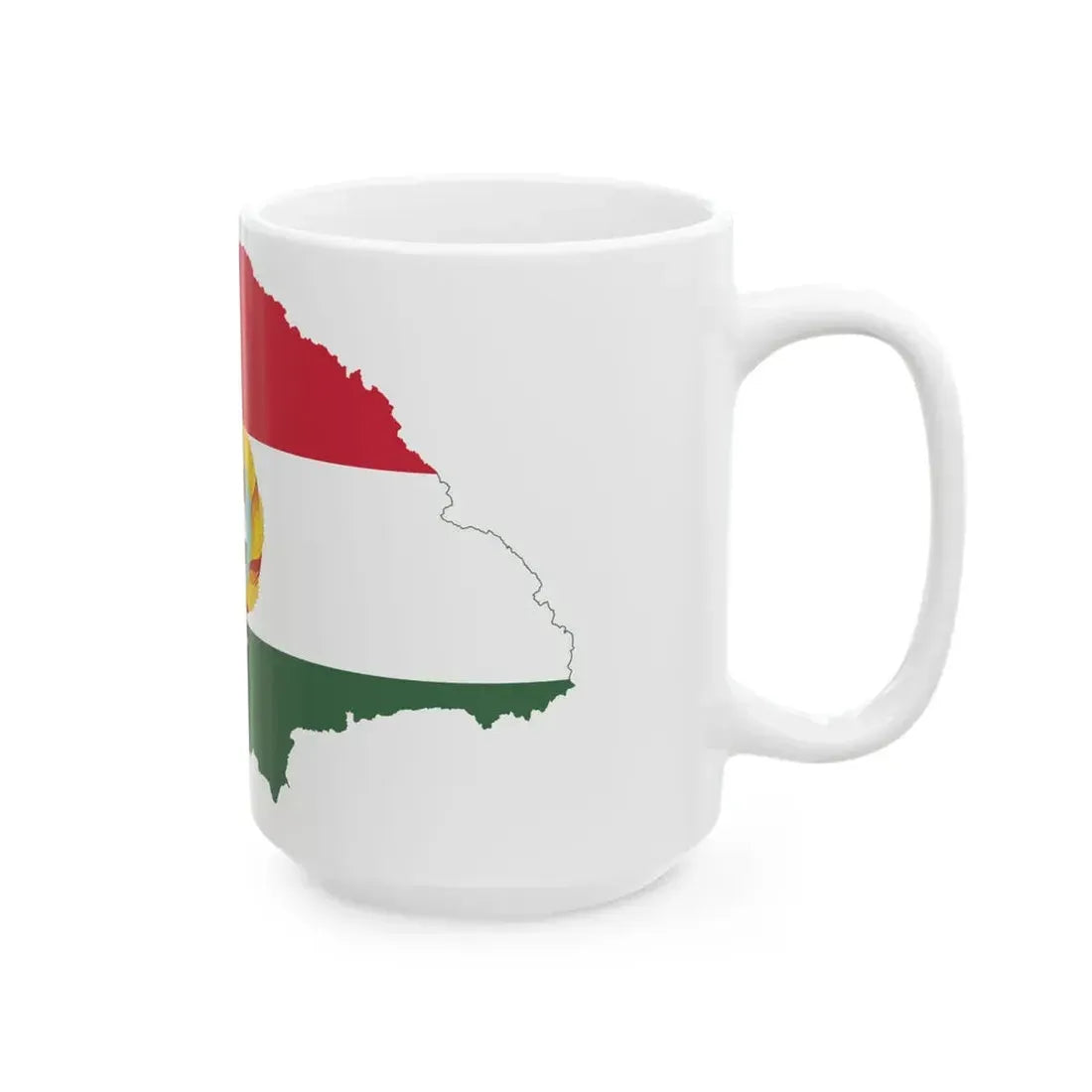 Flag-map of Greater Hungary Kadar coat of arms (Hungary) White Coffee Mug - Go Mug Yourself