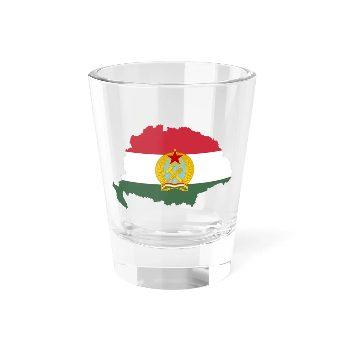 Flag-map of Greater Hungary Rakosi coat of arms (Hungary) Shot Glass 1.5oz 1.5oz - Go Mug Yourself