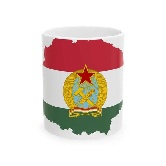 Flag-map of Greater Hungary Rakosi coat of arms (Hungary) White Coffee Mug 11oz - Go Mug Yourself